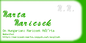 marta maricsek business card